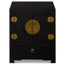 US Seller - Black Elmwood Chinese Ming Cabinet