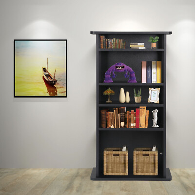 Multimedia Storage Cabinet DVD Rack Book Shelf Organizer Stand Media Store