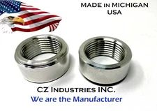 1" NPT ALUMINUM FEMALE WELD ON / WELD IN / HALF COUPLING / BUNG, 1"-11.5  QTY:2