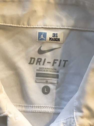 Nike Air Jordan Polo Shirt Mens Large White UNC Tarheels Performance Jumpman - Picture 7 of 7