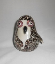 Murano Glass Owl Speckled Figurine Italian Art Glass Paperweight