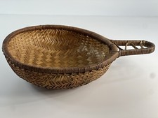 Handwoven - Wicker Basket with Handle - Rustic Vintage Design - Boho Style