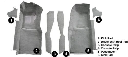 Molded Carpet Front with Con Strips & KP Front Chevrolet Corvette 1978 11277 Foto 4 de 4