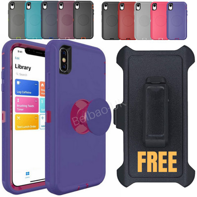 Shockproof Hard Case Cover For iPhone SE 11 +Belt Clip Fit Otterbox For Defender
