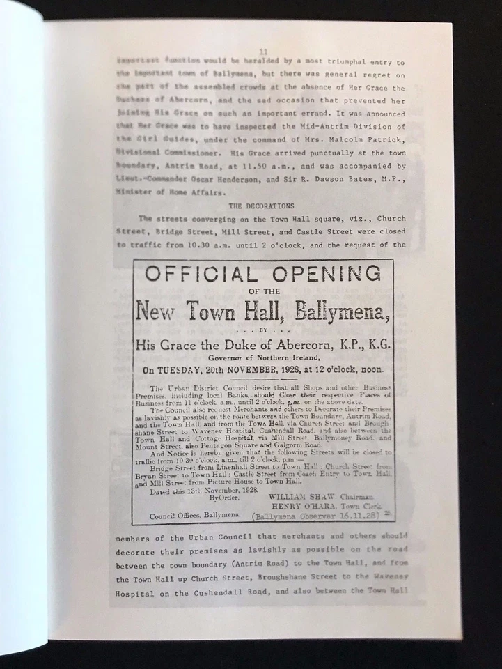 Ballymena Town Hall, 1928, Eull Dunlop - Braid Books 1984 - Image 4 of 4