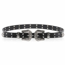 Vintage Style Belt with Adjustable Double Buckle Belt