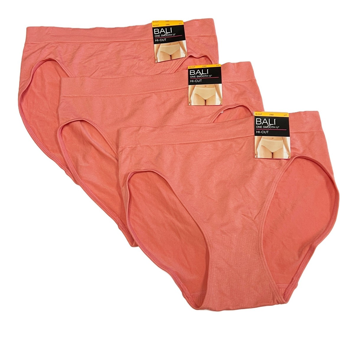 バイイー Bali One Smooth U Smoothing Hi-Cut Panty Size 7 L LARGE 2362 NEW 3