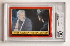 Alec Guinness Star Wars ROTJ OB1 SIGNED Autograph Topps Jedi Card Beckett BAS