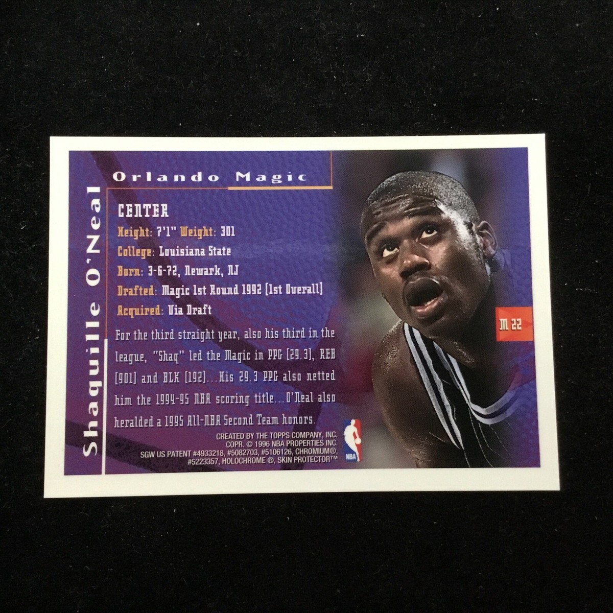 1995-96 Topps Mystery Finest Orange #M22 Shaquille O'Neal HOF
