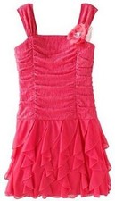 MY MICHELLE RUCHED CORAL PINK PARTY HOLIDAY EASTER DRESS GIRLS 10 NEW NWT 58