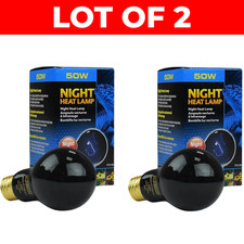 Lot of 2 Exo Terra Night Heat Lamp 50w Reptile Terrarium Heat A19 Bulb - NEW