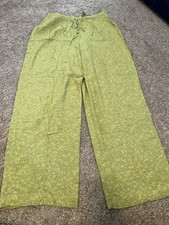 VTG Compagnie Internationale Express Floral Green Pull On Pants WOMEN Large