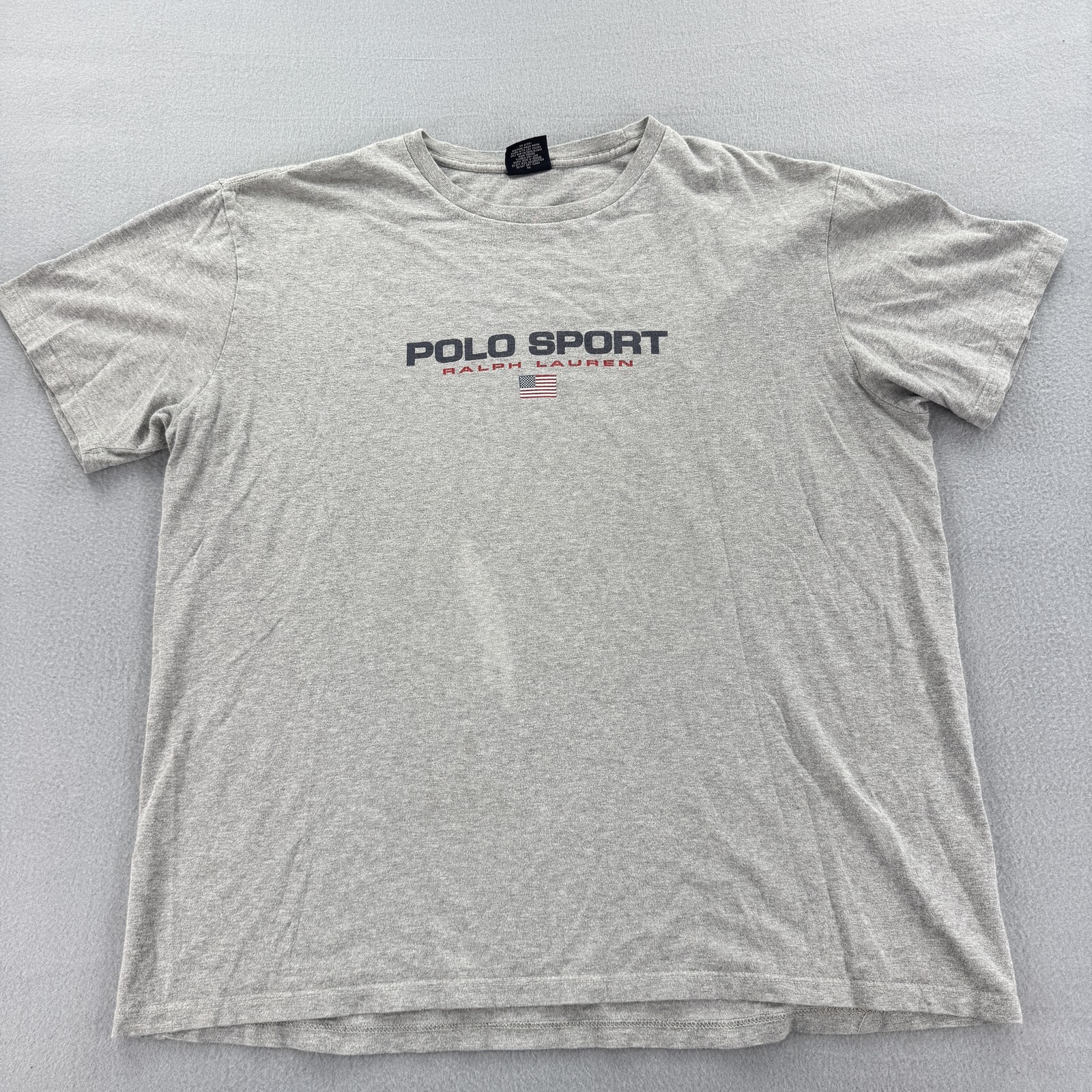 Vintage Polo Sport Ralph Lauren Shirt Mens Large Spell Out USA Flag Tee 90s