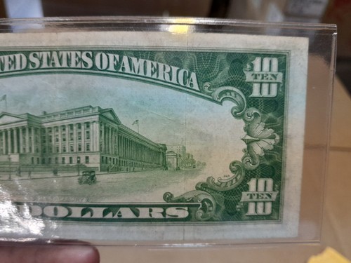 1928 B $10 GOLD DEMAND BOSTON CRISP XF Federal Reserve Note! - Picture 6 of 6