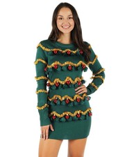 Tipsy Elves Women's Christmas Tinsel Tree Christmas Sweater Dress Size 1X