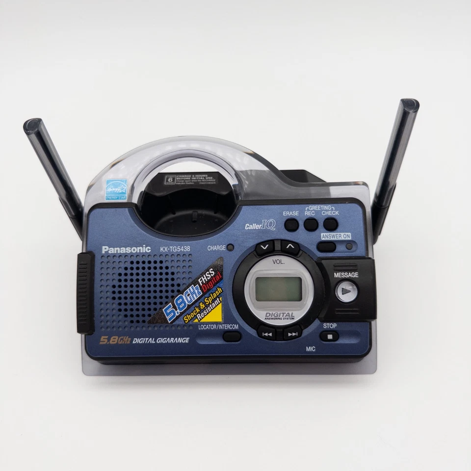 Panasonic KX-TG5438F Cordless Phone System 5.8GHz Blue Tested Needs Battery - Image 2 of 4