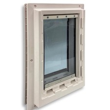 Large Plastic Dog Door Heavy Duty Pet Entry Door -10"x17" Opening- Dual Flaps