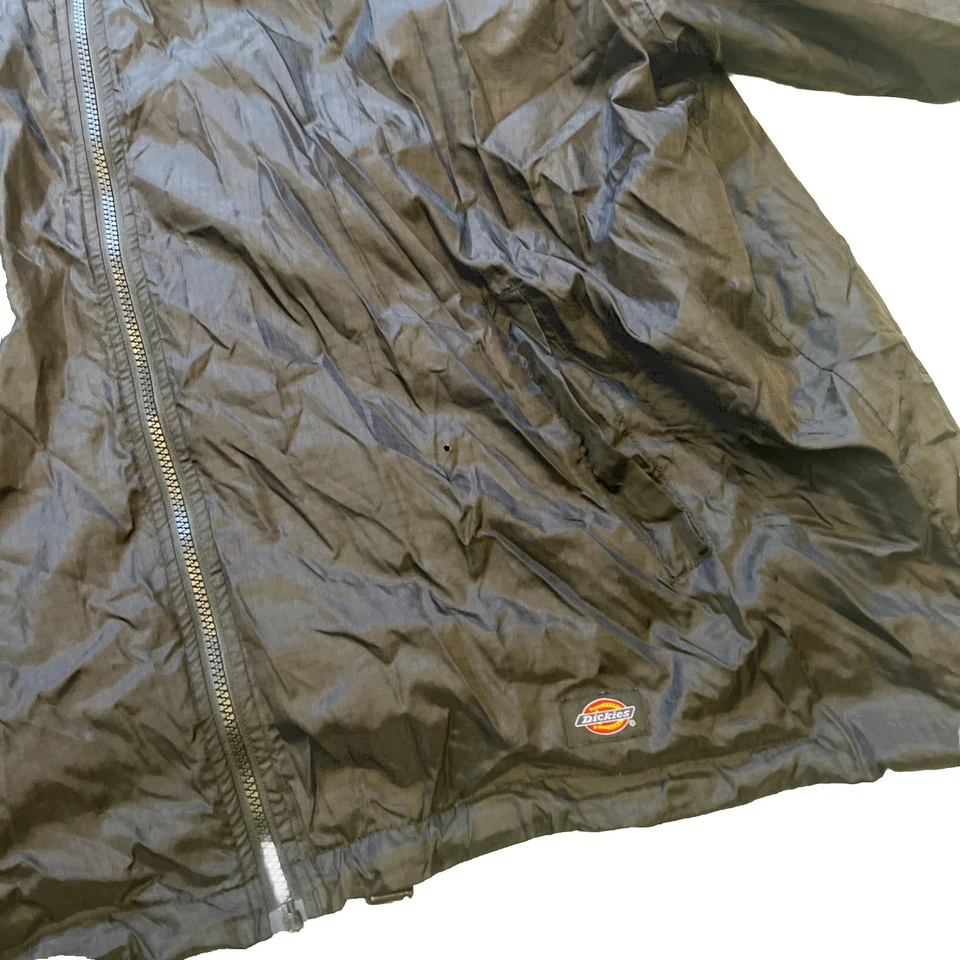 Dickies 男式羊毛衬里连帽尼龙夹克 2XL 黑色全拉链风衣 — 第 3/4 张图片
