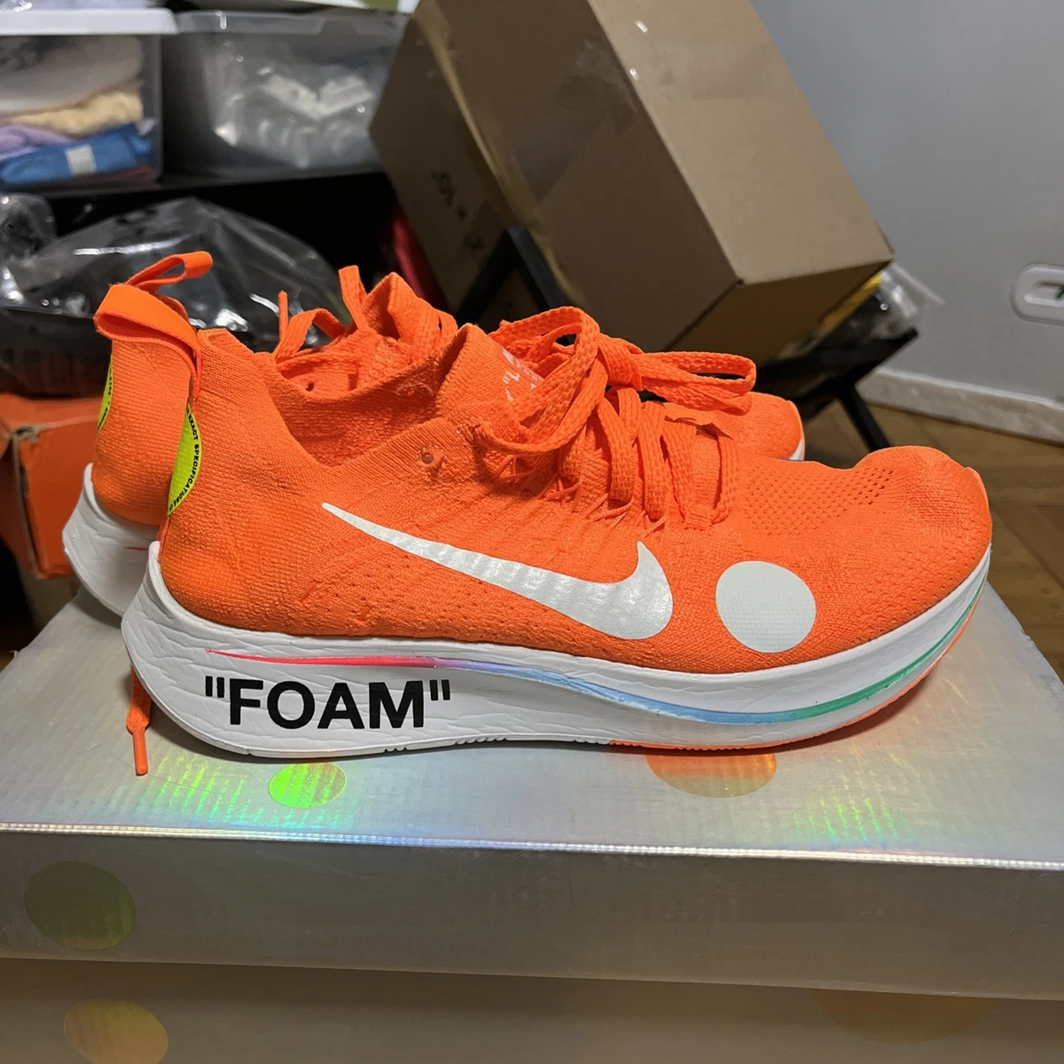 Nike Off-White x Zoom Fly Mercurial Flyknit Total Orange for Sale