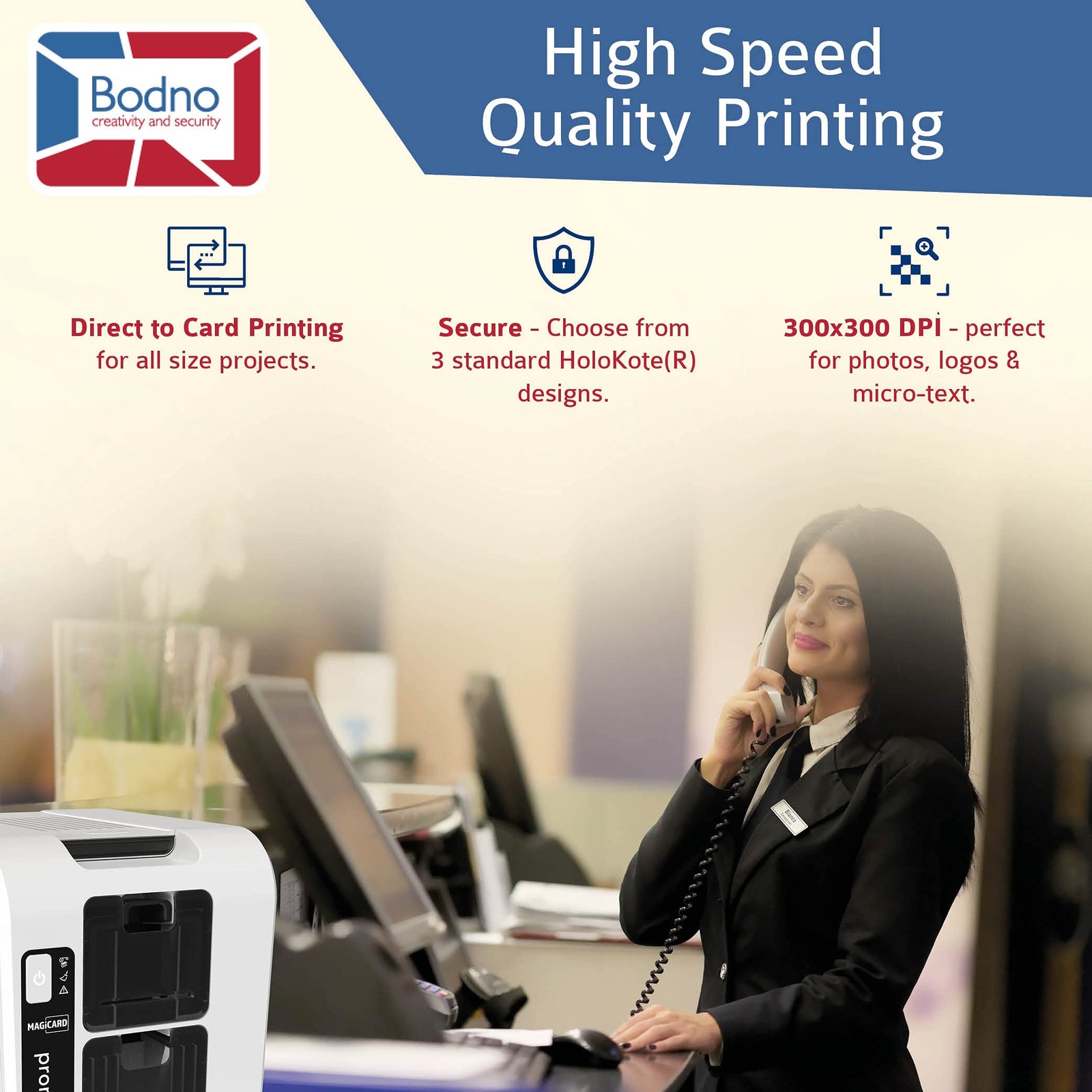 Bodno Magicard Pronto 100 ID Card Printer Complete Supplies Package ID Software