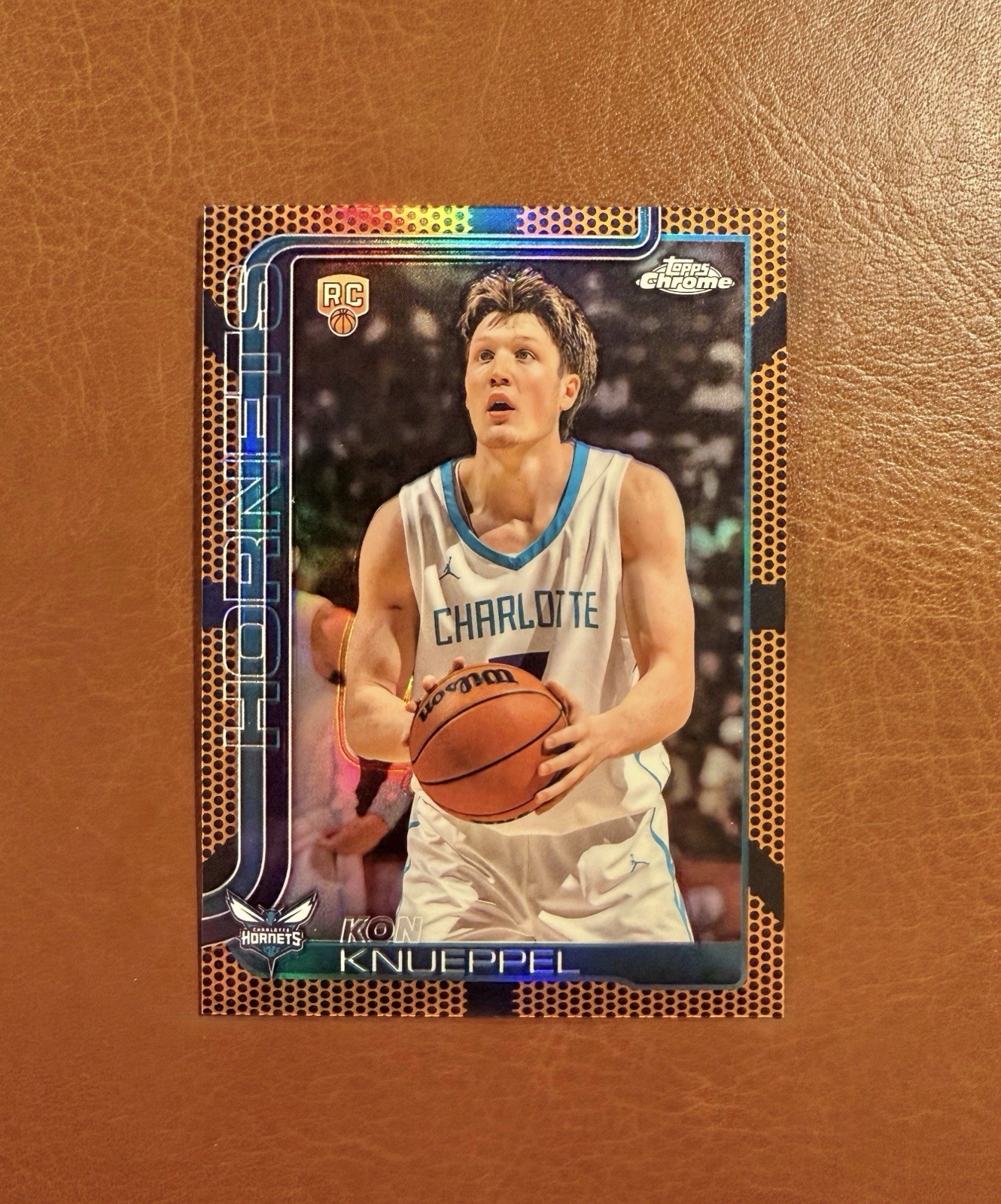 2025-26 Topps Chrome Kon Knueppel RC Basketball Refractor #254 Hornets