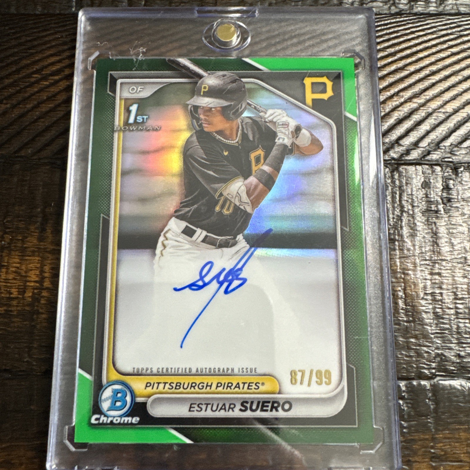 2024 Bowman Chrome - Estuar Suero 1st Green Refractor Auto /99 #CPA-ES