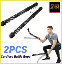 Ropeless Battle Ropes, Heavy Duty Workout Rope for Home Gym with Training Black