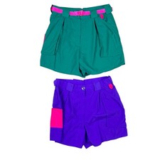 Wavelengths Women's VTG 90's Nylon Pleated Mom Shorts Swim Hiking Gorpcore M