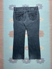 Rock Revival Steven straight jeans faded black embroidered grunge men  s 40x32