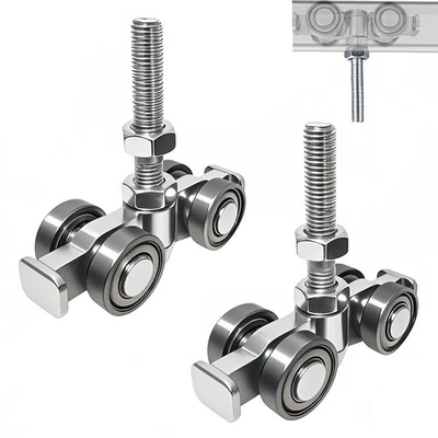 YOVXKAN 2 Pack 4-Wheel Silent Trolley Assembly Rollers for 1-5/8 Inch Unistrut Channel