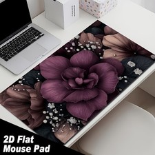 40 90cm Large Gaming  Office Mouse Pad - Dark Purple Floral Desk Mat with Non-S