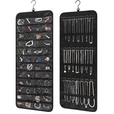 Bloss Hanging Jewelry Organizer with 48 Pockets, Double-Size Hanging Jewelry ...