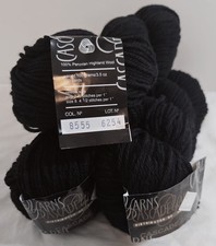 Lot of 3 Skeins Cascade 220 100 Peruvian Wool Yarn  8555 Black Worsted Weight