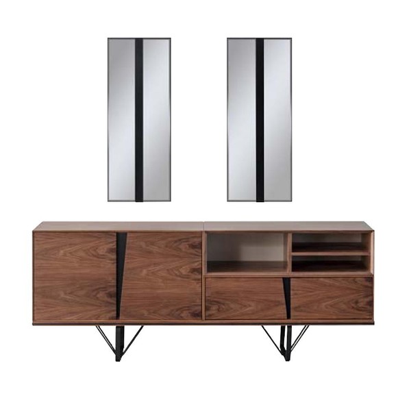 Anrichte Sideboard Schrank Kommode Holzschrank Braun Holz Esszimmer-image