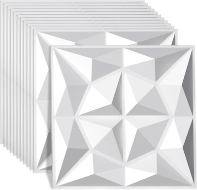 3D-Wandpaneele 12er-Set 50x50cm PVC Wandverkleidung Wanddeko Diamant Wall Panels
