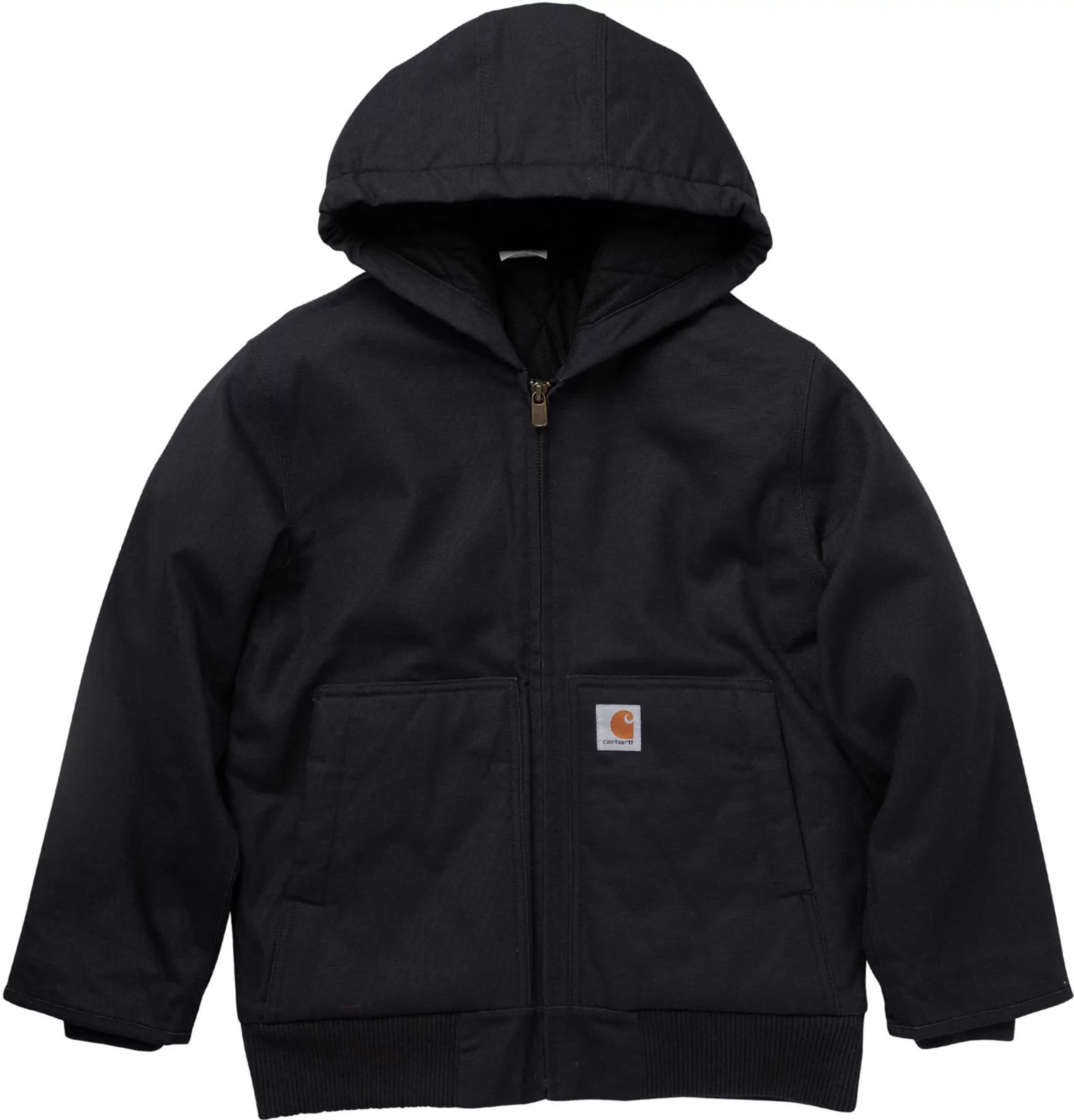 Carhartt  OJ8545 Kids Active Hooded Jacket Canvas Insulated BLACK New with tag