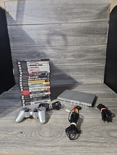 Sony PS2 Slim SCPH-79001 Silver Console 20 Game Bundle Controller Cables Tested