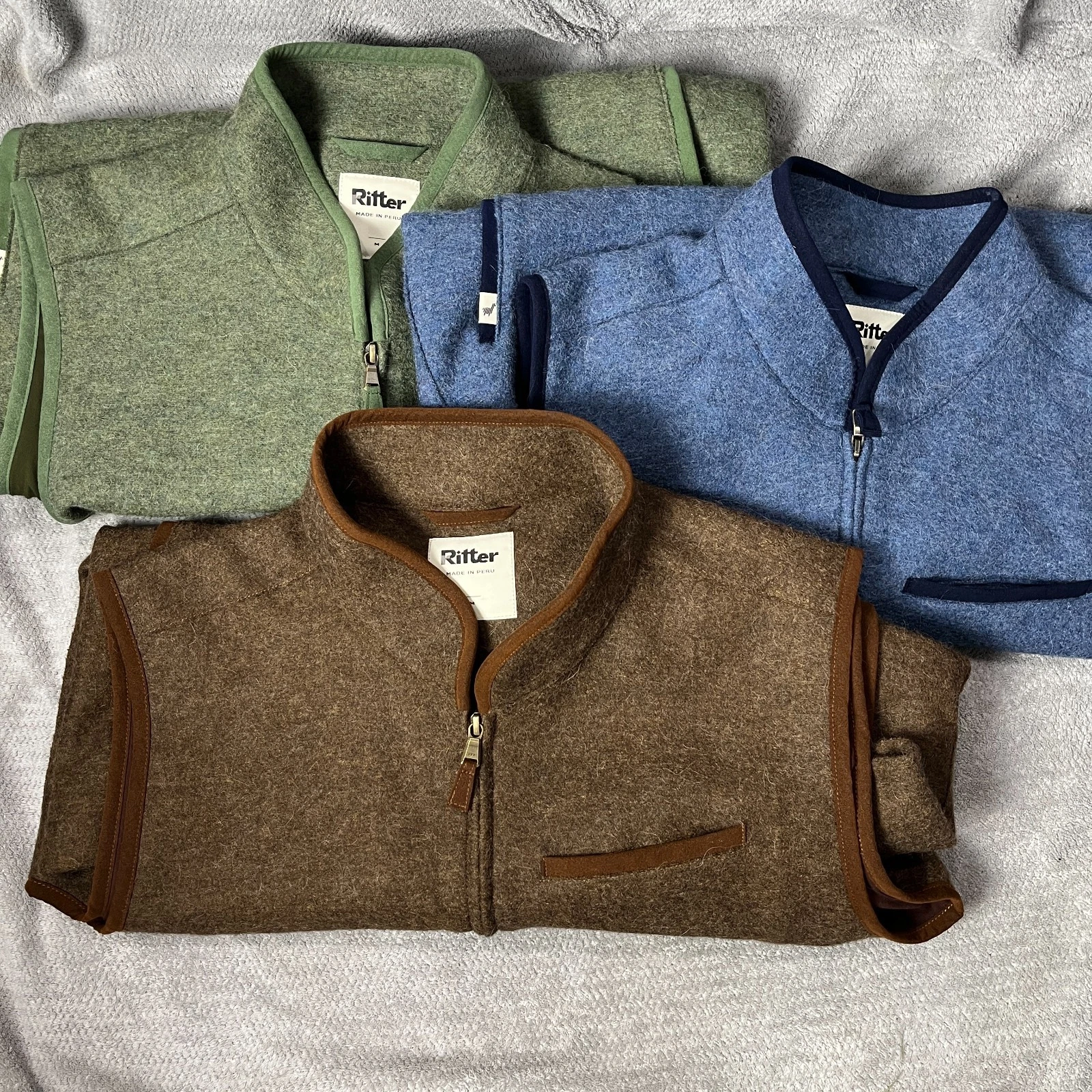 Ritter Alpaca and merino Wool Zip Up Men's Vest Medium CHOOSE brown green blue
Opens in a new window