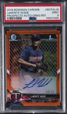 2018 BOWMAN CHROME PROSPECTS AUTOS #BCPALW LAMONTE WADE 10/25 PSA 9 AUTO