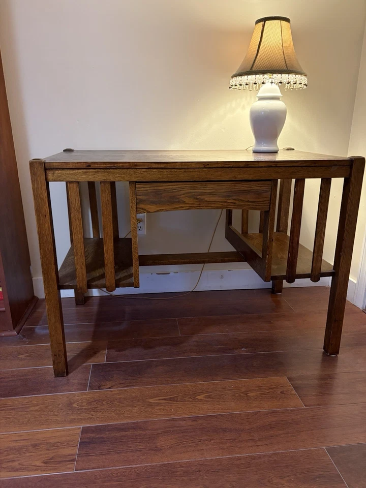 Library Table Antique, Oak, Arts and Crafts Early 1900’s - Image 3 of 4