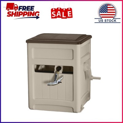 Suncast Hose Hideaway 225' Outdoor Garden Hose Reel with Storage Bin and Hose Gu