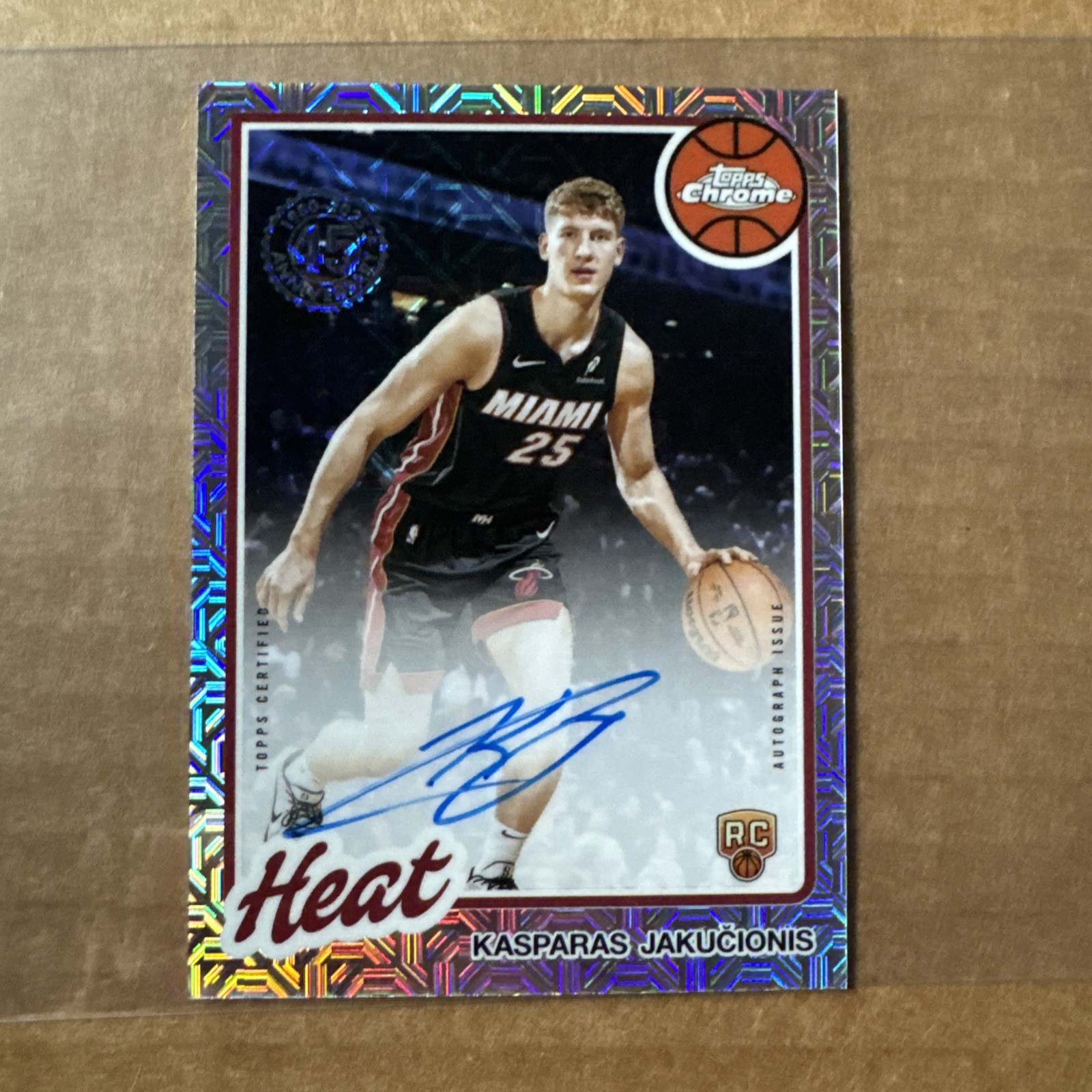 2025-26 Topps Chrome NBA Kasparas Jakucionis MOJO ON CARD AUTO RC 80CR2-KJ