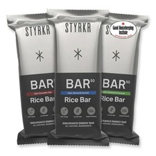 Styrkr BAR50 Energy Bars - Mixed Flavours, Vegan, Quick Release (Box Of 12)