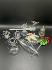 Vintage Mixed Lot Of 10 Iridescent Glass Christmas Ornaments 70’s