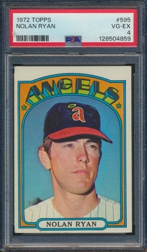 1972 TOPPS BASEBALL #595 NOLAN RYAN PSA 4 VG-EX HOF
