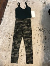 NWT Lululemon Align Set Size 4 Camo Leggings & Black Crop Tank Outfit