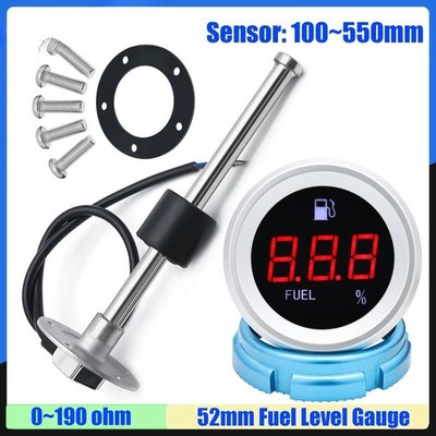 Rote LED Digital 52mm Kraftstoffstandsanzeige 0-190 OHM Kraftstoffstandsensor 