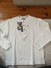 NEW Vintage The Disney Store Child Sz 7/8 White Thermal Goofy Mickey Shirt Top