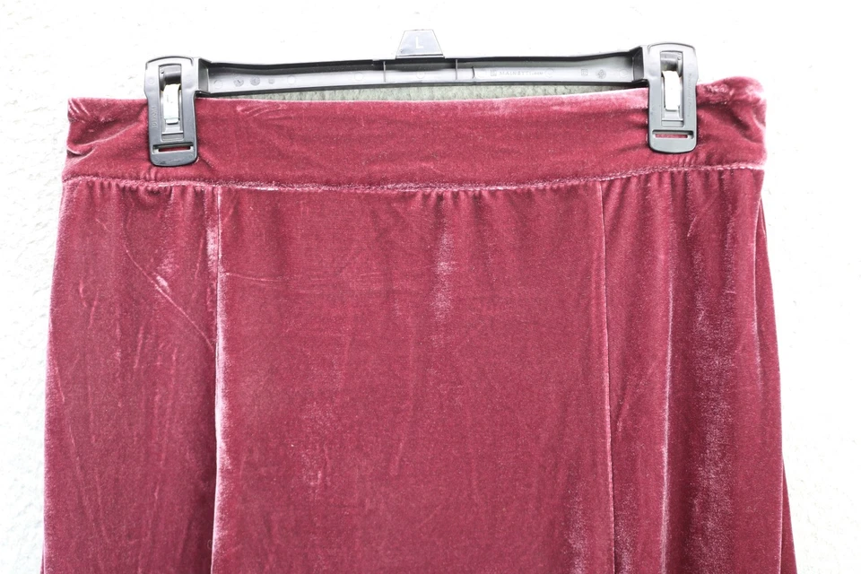 Quacker Factory Burgundy A-Line Velvet Pull-On Skirt-Medium-Whimsigoth-Soft - Image 3 of 4