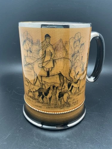 Vintage Arthur Wood, Ye Olde Coaching & Hunting Days, Tankard/Mug-Dogs Horses